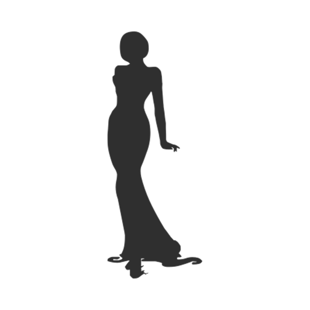  | Silhouette of woman in a dress PNG
