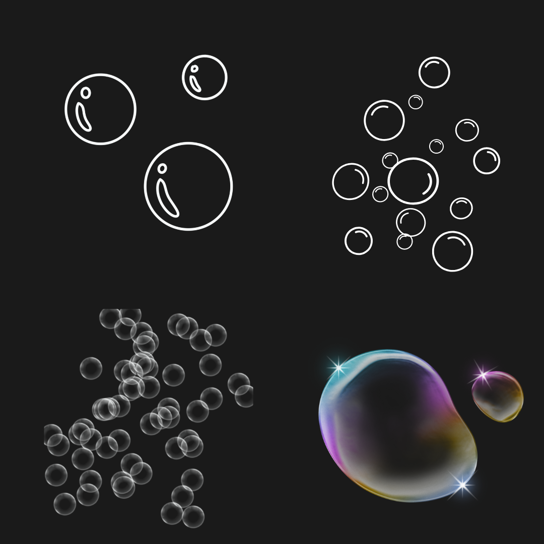  | Bubbles PNG  Set of 4 Transparent PNGs
