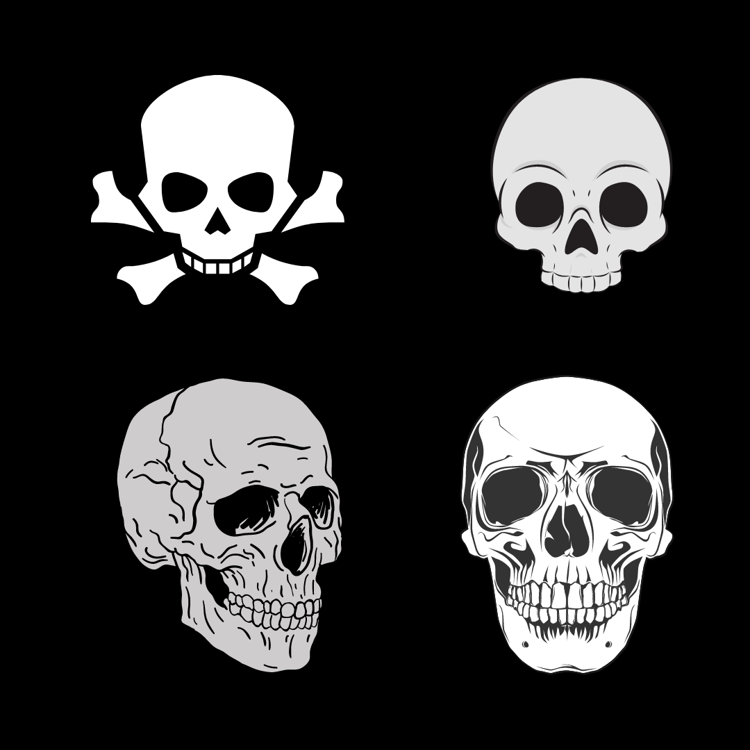 | Skull Set of Transparent PNGs