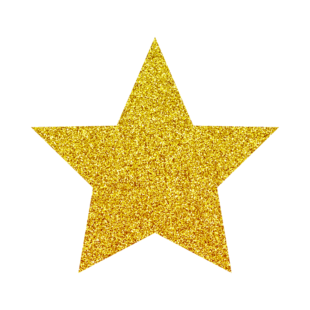  | Gold star glittery PNG